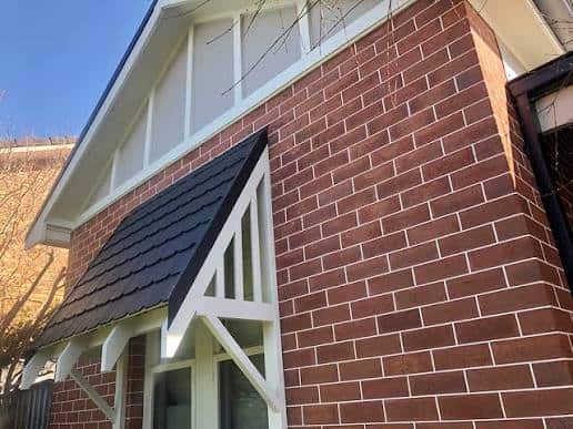 Brick exterior wall showing masonry joints on a home in Westfield, NJ